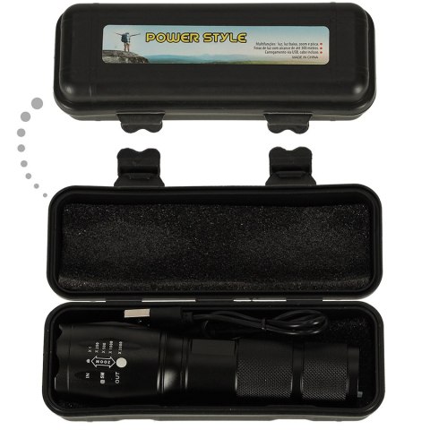 Latarka taktyczna wojskowa 800 lumenów LED ZOOM mocna USB akumulator Latarka taktyczna wojskowa 800 lumenów LED ZOOM mocna USB akumulator