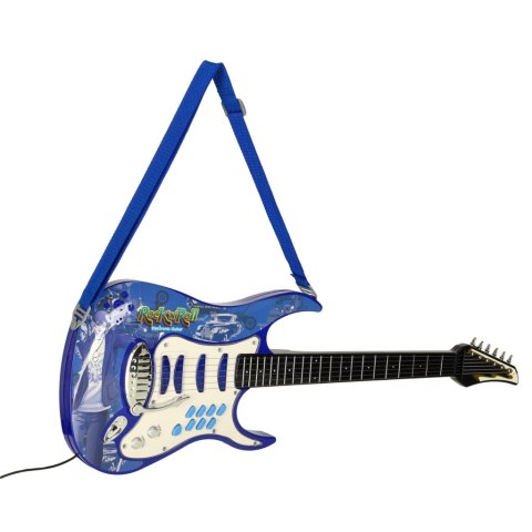 Gitara elektryczna rockowa z głośnikiem mikrofonem dla dzieci niebieska Gitara elektryczna rockowa z głośnikiem mikrofonem dla dzieci niebieska