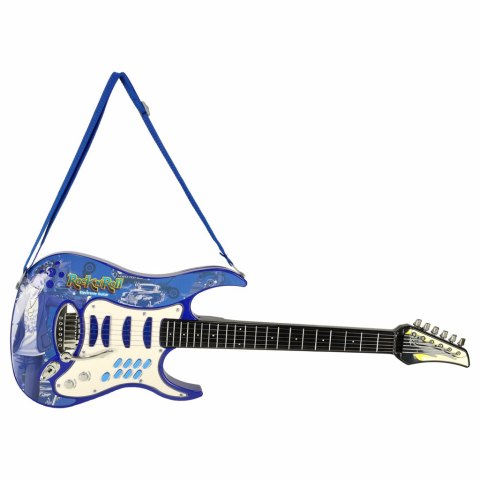 Gitara elektryczna rockowa z głośnikiem mikrofonem dla dzieci niebieska Gitara elektryczna rockowa z głośnikiem mikrofonem dla dzieci niebieska