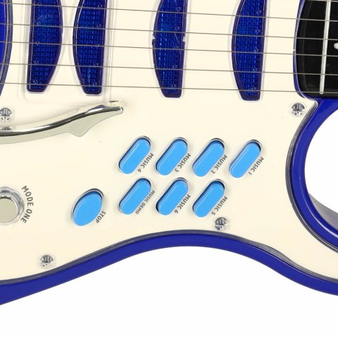 Gitara elektryczna rockowa z głośnikiem mikrofonem dla dzieci niebieska Gitara elektryczna rockowa z głośnikiem mikrofonem dla dzieci niebieska