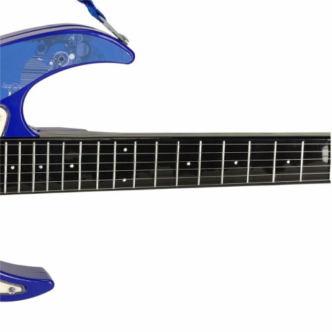 Gitara elektryczna rockowa z głośnikiem mikrofonem dla dzieci niebieska Gitara elektryczna rockowa z głośnikiem mikrofonem dla dzieci niebieska