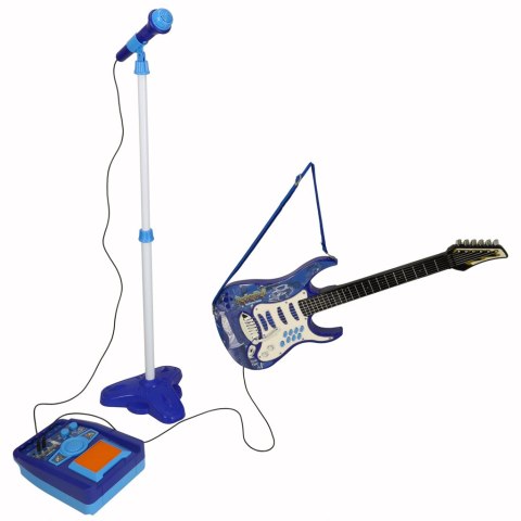 Gitara elektryczna rockowa z głośnikiem mikrofonem dla dzieci niebieska Gitara elektryczna rockowa z głośnikiem mikrofonem dla dzieci niebieska