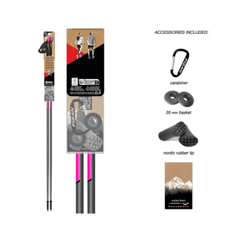 Kije Nordic Walking FIZAN RUNNER Różowe - 40% Carbonu Kije Nordic Walking FIZAN RUNNER Różowe - 40% Carbonu